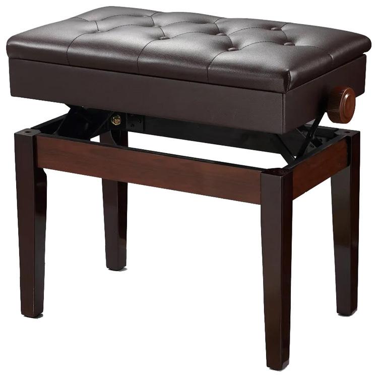 Maxtone PB102 Piano Stool Height Adjustable Mahogany